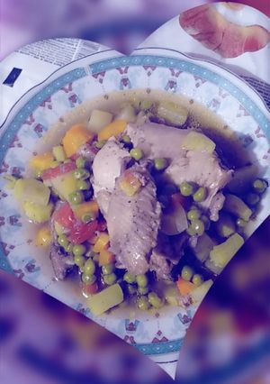 صورة لوصفة شوربه خضار بالفراخ