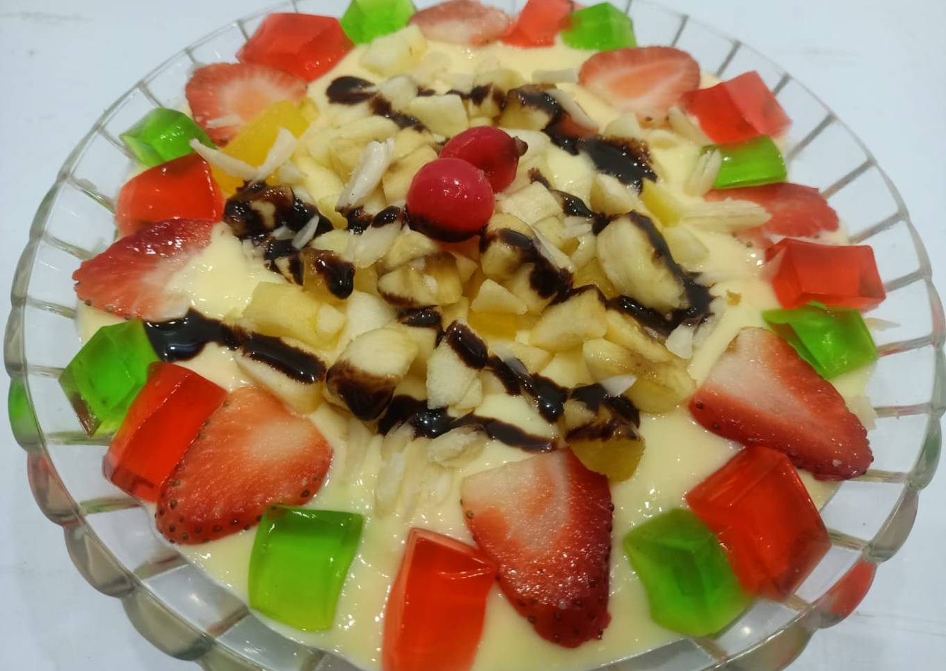 3 layered~Custard Fruit trifle