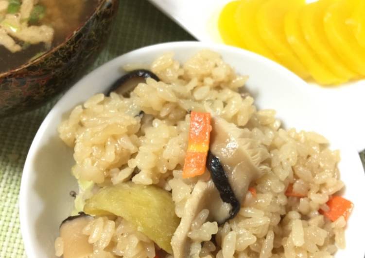 Langkah Mudah untuk Membuat Okowa Ayam  (nasi ketan tim ayam ala jepang) versi rice cooker Anti Gagal