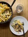 Oven baked penne with cottage cheese and "habijabi" leftovers