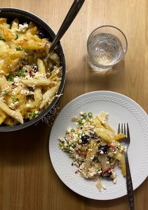Oven baked penne with cottage cheese and "habijabi" leftovers রেসিপির প্রধান ছবি