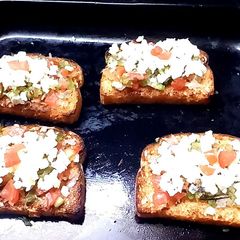 Ricotta cheese bruschetta A picture of Ricotta cheese bruschetta.