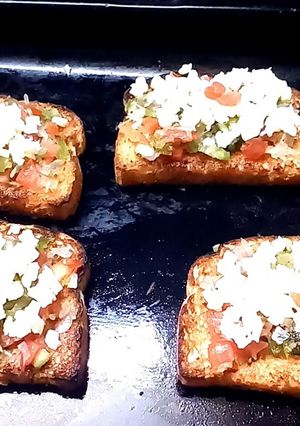 A picture of Ricotta cheese bruschetta.