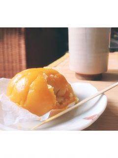 Hình của món Bánh nếp bí đỏ nhân khoai lang.