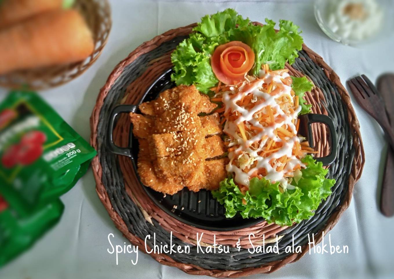 Spicy Chicken Katsu & Salad ala Hokben