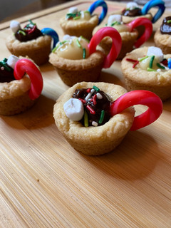 A picture of Hot chocolate cookie cups.