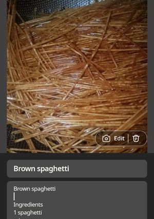 A picture of Brown spaghetti.