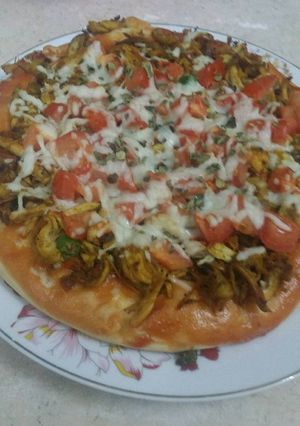 صورة لوصفة بيتزا الدجاج🍕