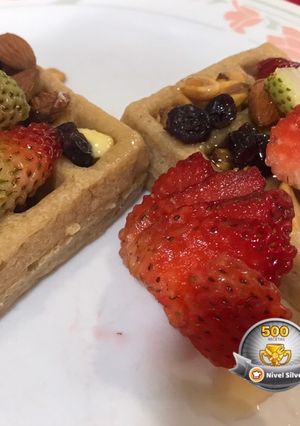 Una foto de Wafles de avena y frutos secos