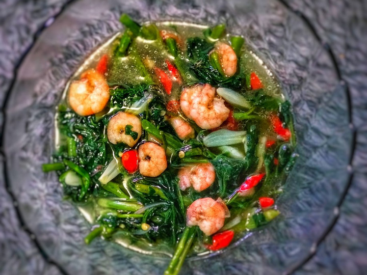 Langkah Mudah untuk Menyiapkan Cah kangkung udang Anti Gagal