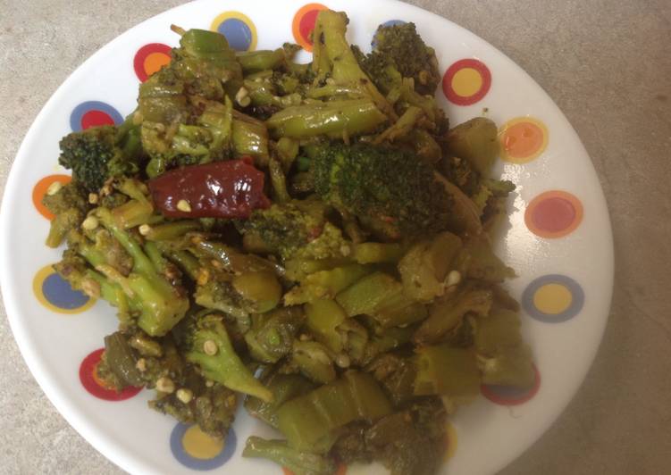 Okra broccoli fry