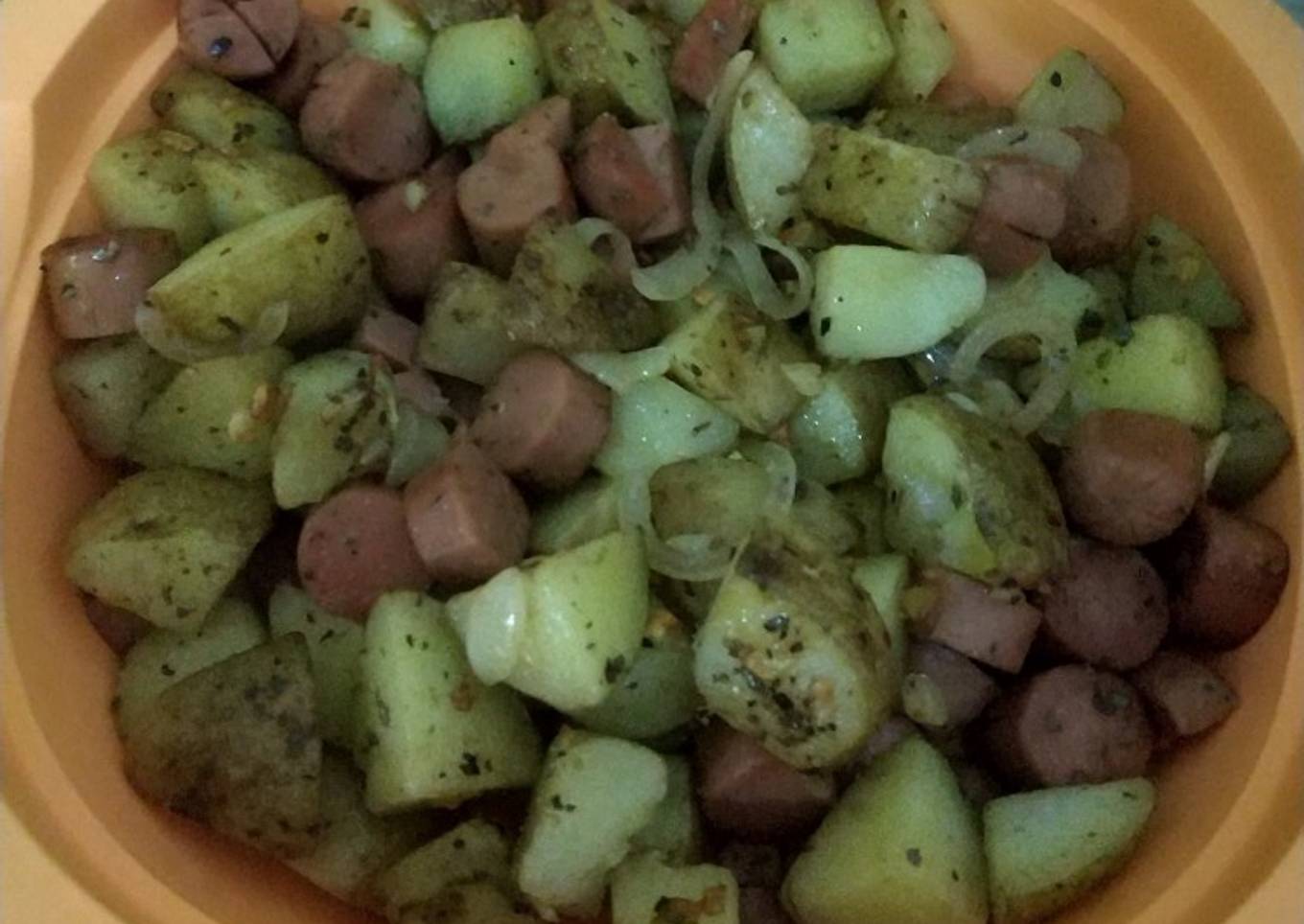 Baked potato dan sosis