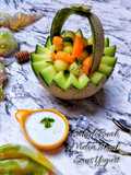 Salad Buah Melon, Jeruk, Mint Saus Yogurt