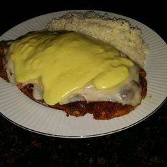 A picture of Brad's schnitzel benedict.