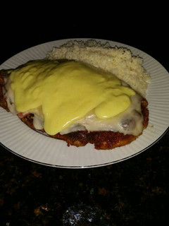 A picture of Brad's schnitzel benedict.