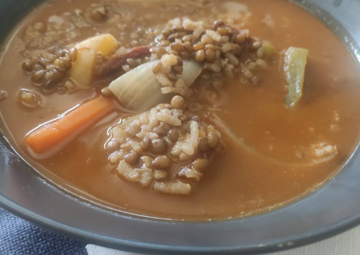 Lentejas con arroz facilísimas
