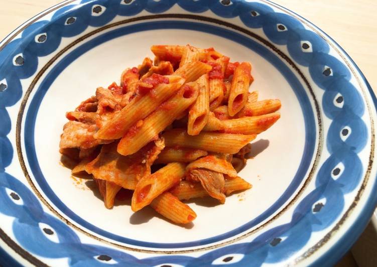 Steps to Make Speedy Penne Arrabbiata with pork