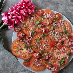 A picture of Marinated Tomato salad 🍅.