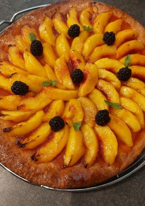 Une photo de Tarte fine aux pêches