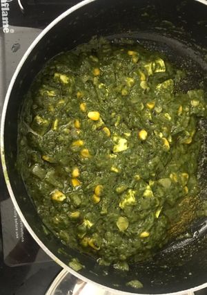 A picture of Cheese spinach corn.