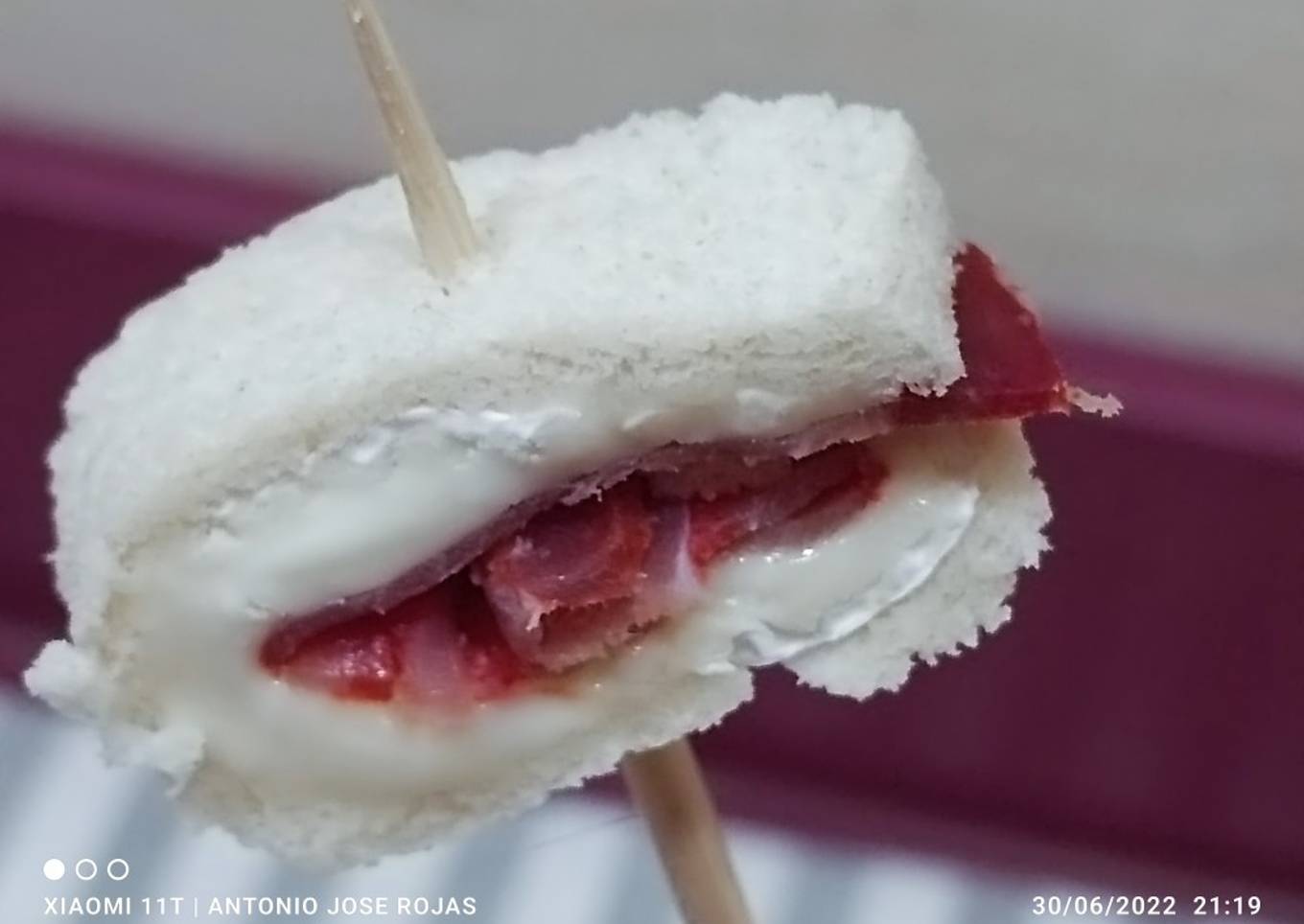 Pincho "piruletas" de chorizo de pavo