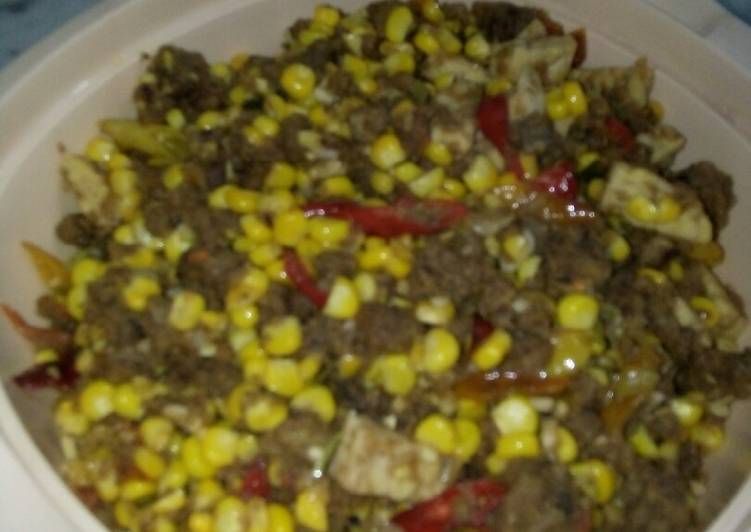 Langkah Mudah untuk memasak Oseng jagung oncom pedas yang mudah