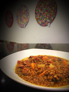 Una foto de Estofado de Lentejas con Chorizo Asturiano y Morcilla