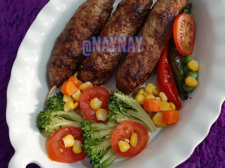 Resep Beef Kofta Kebab (Sate Daging Sapi Cincang) Anti Gagal