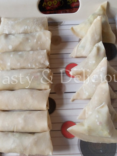 A picture of Plantain Egg Samosa/ Spring Rolls.