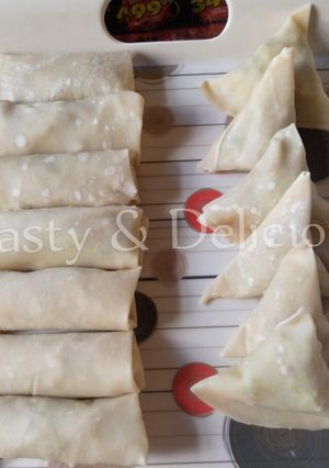 A picture of Plantain Egg Samosa/ Spring Rolls.