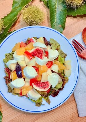 Hình của món 💚 Salad Trái Cây Phô Mai Mozzarella Tươi - Sốt Mù Tạt Mật Ong.