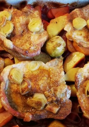 Karaj sült zöldségekkel recept fotója