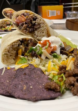 A picture of Beef and Black Bean Crunch Burritos.