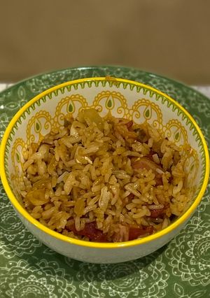 Una foto de Bacon & garlic egg fried rice