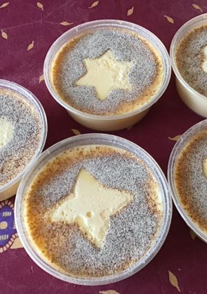 Une photo de Flans individuels vanille et praliné