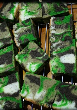 Foto resep Sponge cake army / bolu tantara kempus" no Sp/Bs/Bp