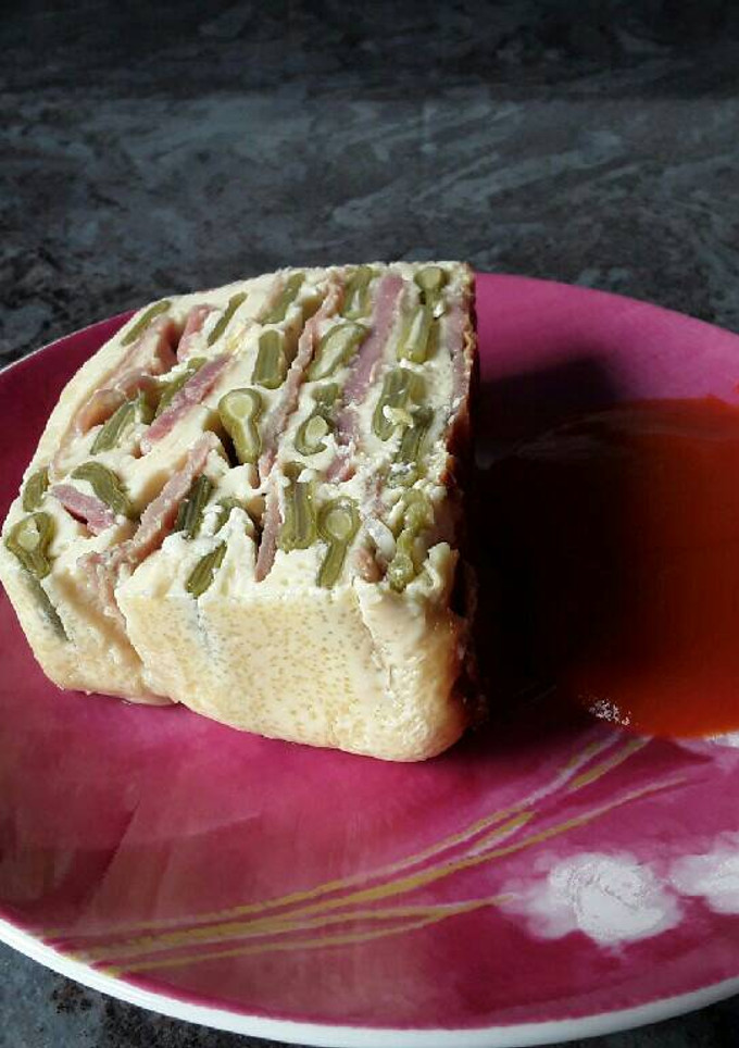 Una foto de Pastel de judías verdes y jamón serrano