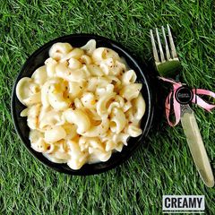 Creamy white pasta A picture of Creamy white pasta.