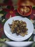 Casareccia al ragú con champiñones