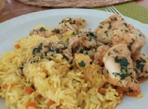Una foto de Cachete de pescado al ajo
