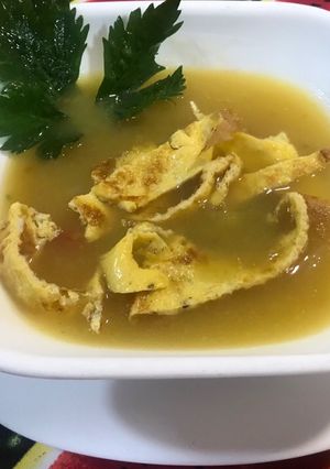 Una foto de Sopa de arracacha y tortilla