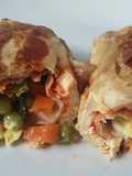 Pechugas rellenas con jamón, huevo y verduritas