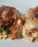 Pechugas rellenas con jamón, huevo y verduritas