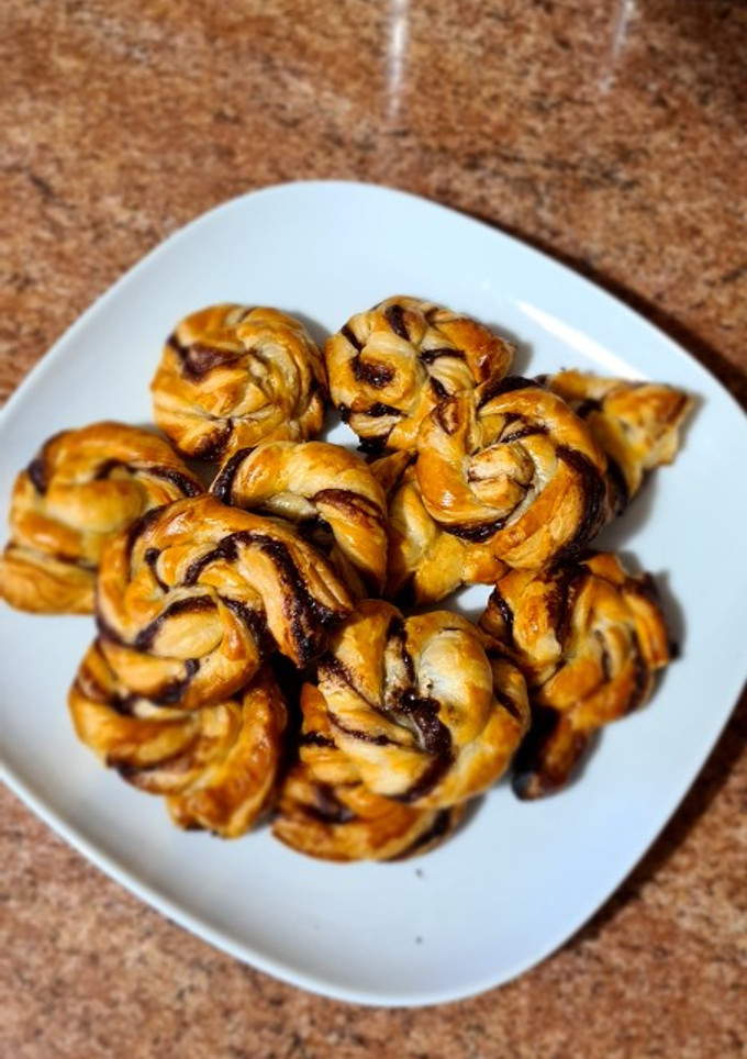 Una foto de Caracolas de Nutella vegana