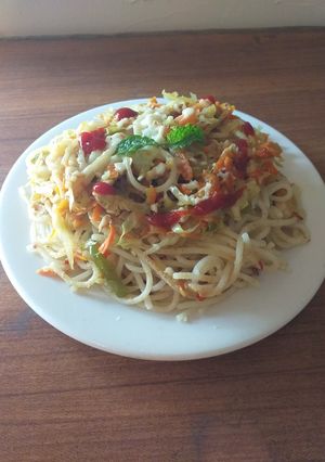 A picture of Chicken spaghetti.