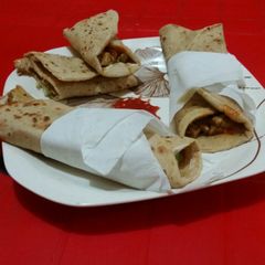 A picture of Leftover White Chicken Roti Roll.