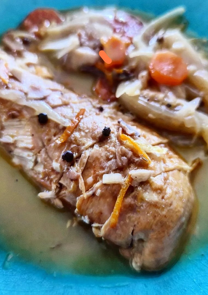 Una foto de Pechuga en escabeche de naranja