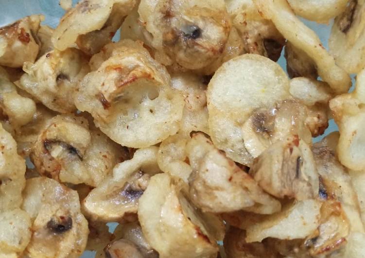 Cara Gampang Menyiapkan Jamur champignon goreng tepung Anti Gagal
