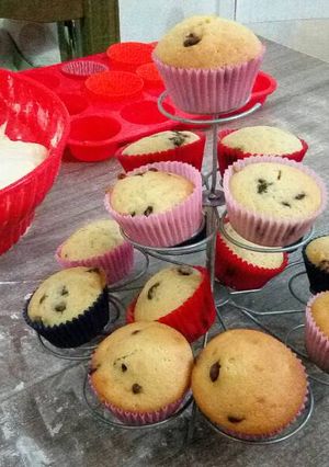 Una foto de Magdalenas con chips de chocolate