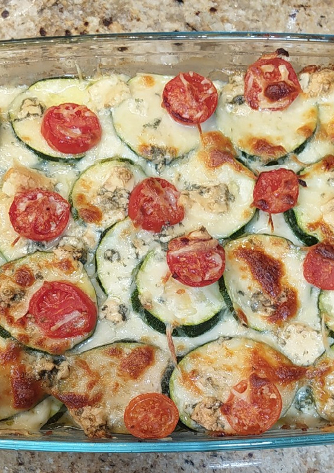 Una foto de Calabacín 5 quesos al horno